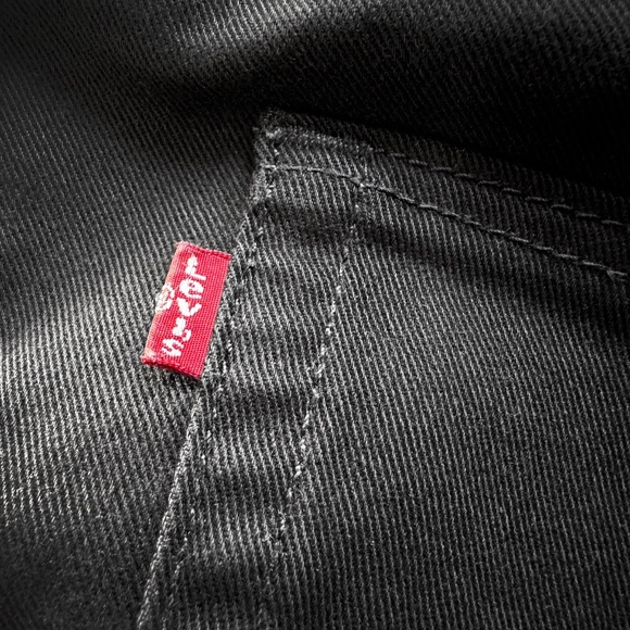 Levis 513 Jeans Mens 34x30 Black Slim Straight American Stretch Dark Wash Denim - Picture 9 of 10